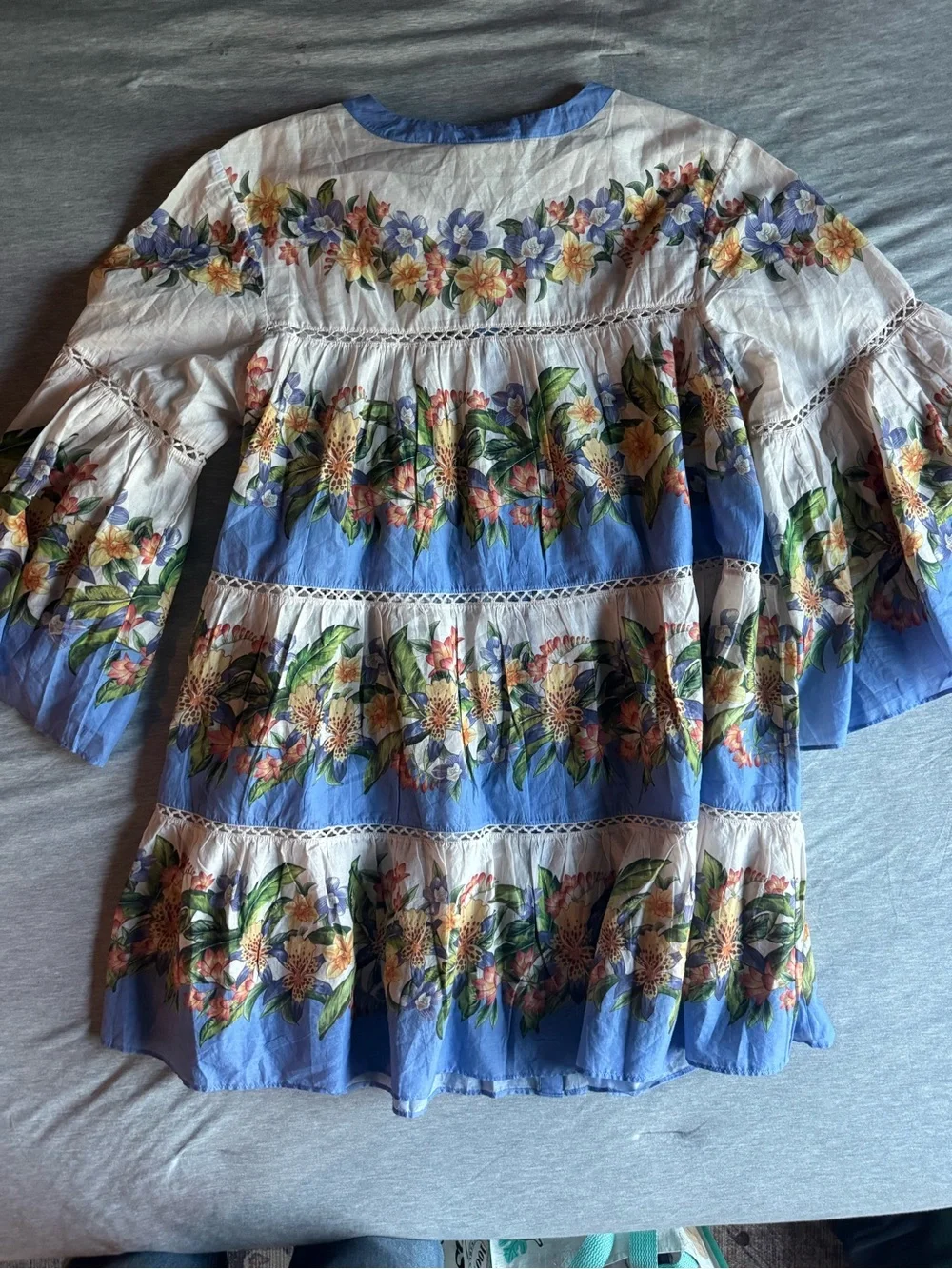 Farm Rio Wide Sleeve Cover Up Mini Dress NWT - Picture 12 of 12